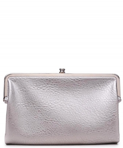 Urban Expressions Faux Leather Wallet Sandra Metal hardware Complements Classic Style 7287A-UR  Silver